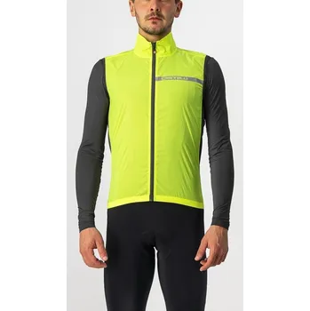 Pánská vesta CASTELLI SQUADRA STRETCH VEST Pánská Yellow fluo/dark gray lehká pánská cyklo větrovka