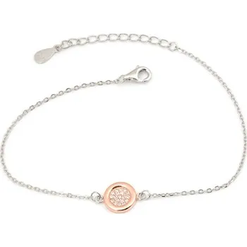 Náramek Dámský stříbrný náramek se zirkony 17-20 cm STNA0436F