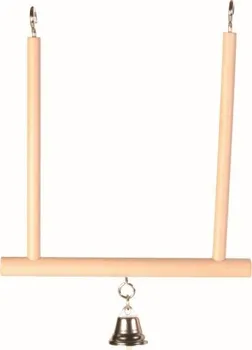 Hračka pro ptáka Nobby Dřevěná houpačka se zvonečkem 12,5 x 13,5 cm