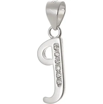 Přívěsek Stříbrný přívěšek písmeno J s čirými zirkony STRZ0817JF