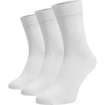 Dámské ponožky Zvýhodněný set 3 párů vysokých ponožek - bílé Bílá Bavlna 39-41