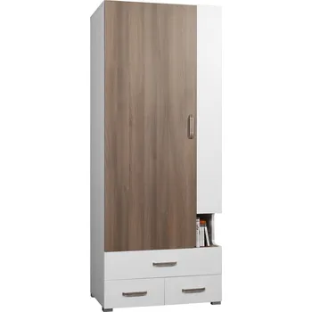 Šatní skříň Skříň kombinovaná arktická bílá/ořech FLEXI 02