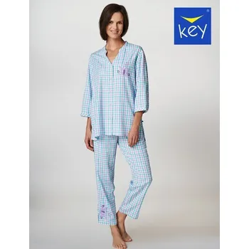 Dámské pyžamo Pyžamo Key dlouhé propínací LNS 412 Velikost: S, Vzor: 412