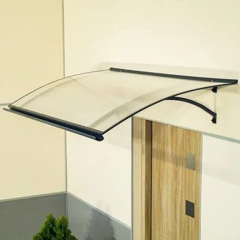 Stříška nad vchodové dveře stříška nad dveře LANITPLAST LARUS 120/85 antracit (<b>Hliníková</b> vchodová stříška, antracit, <br />š 1200 x h 850 x v 250 mm, <b>čirý komůrkový polykarbonát 4,5 mm</b>.)