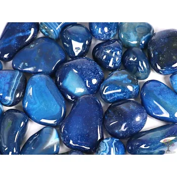 Drahý kámen Magieprirody.cz Tromlovaný kámen Achát modrý tmavý XXL velikost 35 - 60 mm - USA #335 Množství: 1ks