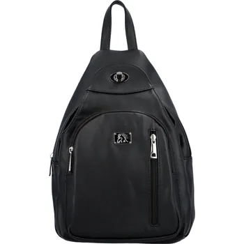 Městský batoh Zajímavý dámský koženkový batoh na jedno rameno Sagar, černá