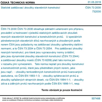 ČSN 73 2030 - Statické zatěžovací zkoušky stavebních konstrukcí - Tisk
