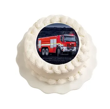 Jedlá dekorace na dort breAd. & edible Jedlý papír požárnické auto 20 cm