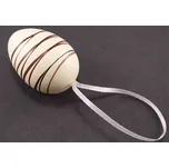 Vajíčka s dekorem bílé a mléčné čokolády na mašličce - tmavě hnědá, bílá bílá čokoláda_CEZ2421