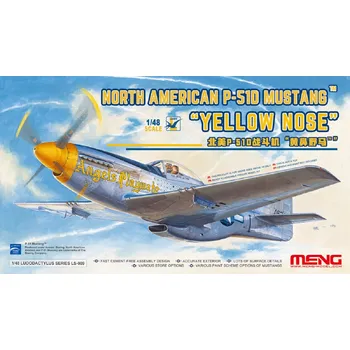 Plastikový model MENG EasyClick - Plastikový model letadla North American P-51D Mustang "Yelow Nose"