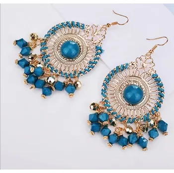 Souprava šperků Velké nádherné orientální náušnice 8,5 x 4,5 cm (Velké náušnice)