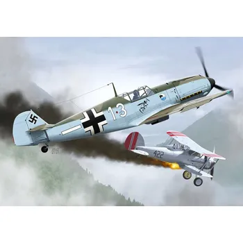 Plastikový model 1/72 Messesrschmitt Bf 109E-1 JG.77 (3x camo)
