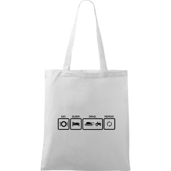 Eat sleep drag repeat - Taška bavlněná - 42 x 38 cm ( Bílá )