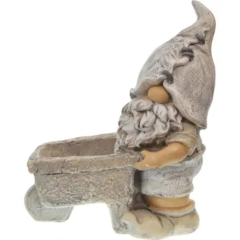 Zahradní dekorace Zahradní postava - Trpaslík s kolečkem 34 cm