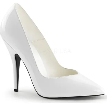 Dámské lodičky Pleaser Seduce-420V - Dámske sexy lodičky Bílé Lakované Velikost 38