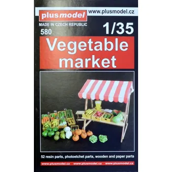 Plastikový model Plusmodel 1/35 Vegetable market (resin set w/ PE parts)