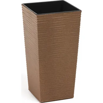 Květináč Plastový květináč Finezia vroubek ECO 350x350 mm, přírodní dřevo (121926 007 LA833 Finezja natur dluto ECO 350x350mm)