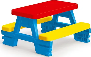 Dětský zahradní nábytek Dolu Piknikový stůl pro 4 červený/modrý/žlutý