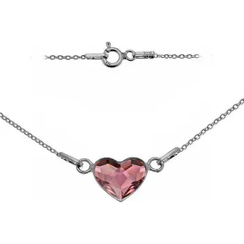 Prsten NUBIS® Stříbrný náramek se srdcem Crystals from Swarovski® Antique Pink - NB-0201-AP