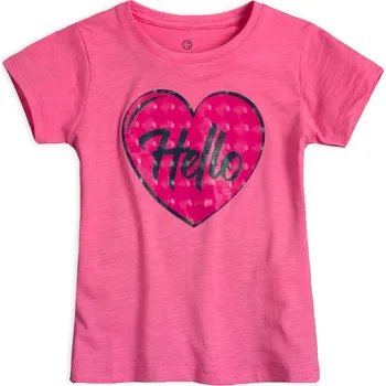 Dívčí oblečení Dívčí tričko z BIO bavlny LEMON BERET HELLO růžové Velikost: 92-98