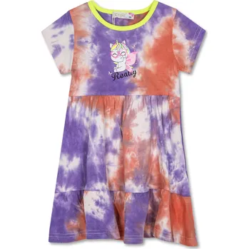Dívčí šaty Dívčí šaty - KUGO TM7216, oranžová/ fialová Barva: Mix barev, Velikost: 110