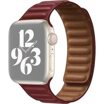 Řemínek na hodinky Řemínek kožený tah pro Apple Watch 42mm / 41mm / 40mm / 38mm - vínový