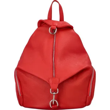Městský batoh Dámský kožený batoh červený - ItalY Marnos červená