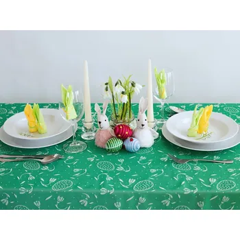 ubrus HEDVA ČESKÝ BROKÁT Ubrus Odaska Sněženka zelená Rozměr ubrusu: standard 120x140