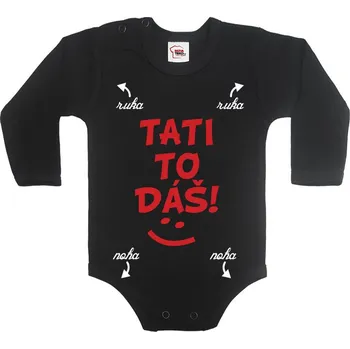 Kojenecký body Dětské body Tati, to dáš - pro chlapečky, Barva Černá, Velikost 62 / 3-6m, Canvas Dětské body Bezvatriko.cz 0482