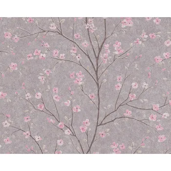 Tapeta Vliesová tapeta květy, třešeň, sakura, asijský vzor, růžová, šedá 379122 / Tapety na zeď 37912-2 Metropolitan Stories 2 (0,53 x 10,05 m) A.S.Création