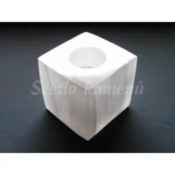 Svícen SVÍCEN SELENIT BÍLÝ - kostka