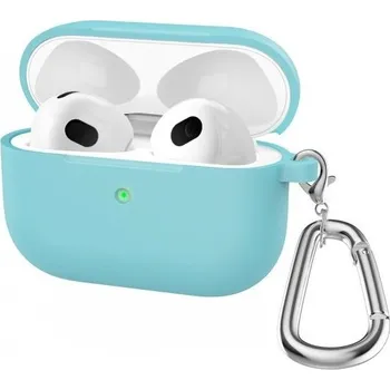 Silikonový obal s karabinou pro AirPods 3 - tyrkysový