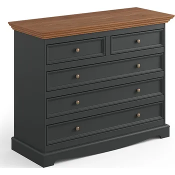 Komoda Masivní šuplíková komoda Belluno Elegante 3 - grafit / dub