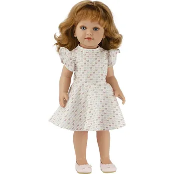 Panenka Realistická panenka Coral v bílých letních šatech s motýlky od firmy Vestida de Azul (Coral - 45 cm)
