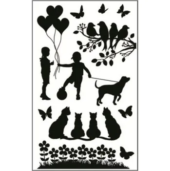 Samolepící dekorace Samolepky k vypínači siluety v parku č.4 24 x 15 cm