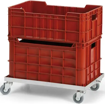 Paletový vozík Pojízdná plošina na přepravky, pozinkovaná, bez madla + doprava zdarma