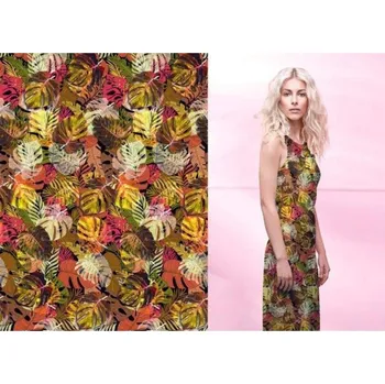 Úplet vzorovaný, pestrobarevné listy, š.175