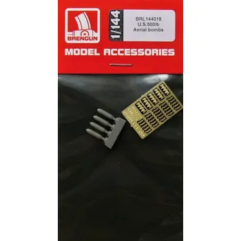 Plastikový model Brengun 1/144 U.S.500lb Aerial bombs (4 pcs.)