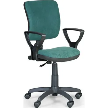 Kovo Praktik Kancelářská židle MILANO II s područkami, zelená + doprava zdarma