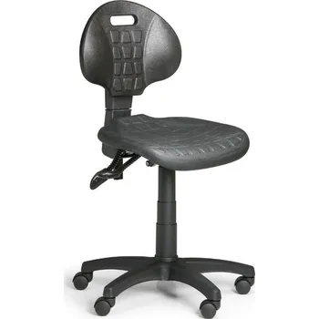 Kovo Praktik Pracovní židle PUR, asynchronní mechanika, tvrdá kolečka + doprava zdarma
