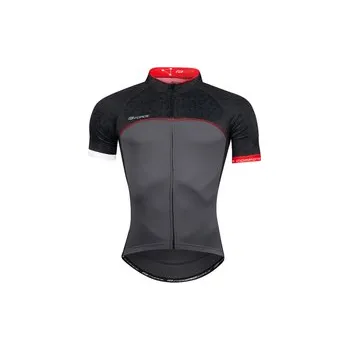cyklistický dres Force dres krátký rukáv Finisher šedo-červená, vel. 3XL