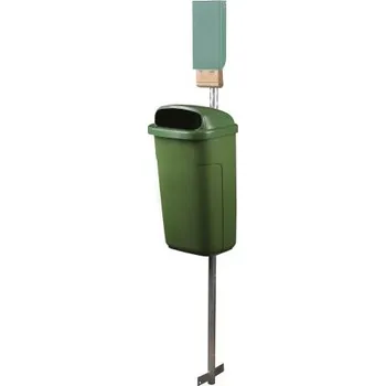 Venkovní odpadkový koš Odpadkový koš Classic 50 l zelený se schránkou pro sáčky na psí exkrementy + doprava zdarma