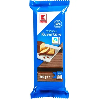 K-CLASSIC ČOKOLÁDA NA VAŘENÍ MLÉČNÁ 200g NĚMECKO!