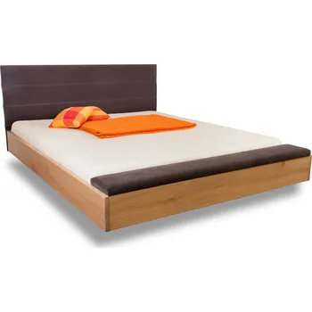 Postel Krajča Manželská postel z masivu Alfarnate 200 x 200 cm (dub) Povrchová úprava dřeva: Bezbarvý lak PUR, Druh dřeva: Dub, Barva čalounění: Bílá