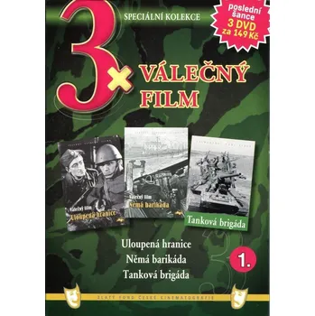 DVD film 3xVálečný film 1 (Uloupená hranice / Němá barikáda / Tanková brigáda) - 3DVD