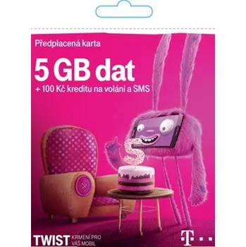 SIM karta T-Mobile SIM Twist S námi 5 GB s kreditem 100 Kč