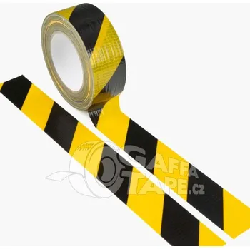 Výstražná páska Speciální bezpečnostní výstražná páska černo-žluté pruhy, vhodná i na koberce