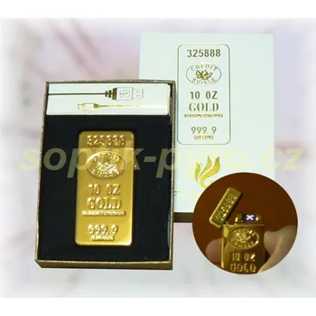 Zábavní pyrotechnika piezoelektrický zapalovač Echt Gold 2 (není to pyrotechnika, prodejné bez omezení, doporučeno 15 let)