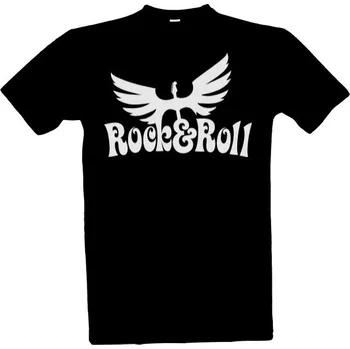 Pánské tričko Tričko s potiskem Okřídlená kytara s nápisem Rock and Roll pánské