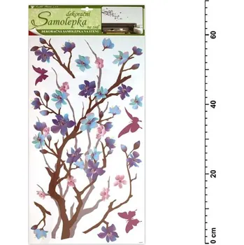 Samolepící dekorace Anděl samolepící dekorace 10089 purpurovo-fialová větvička 69x32cm